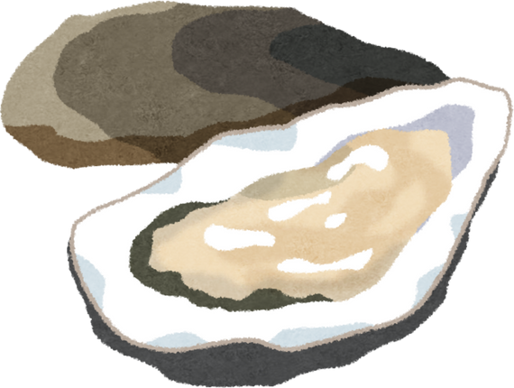 Watercolor Illustration of a Fresh Oyster